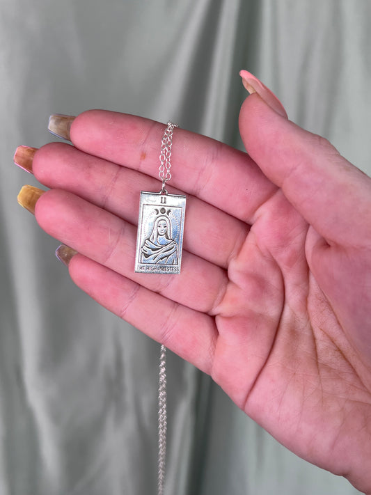 High Priestess Tarot Card Necklace